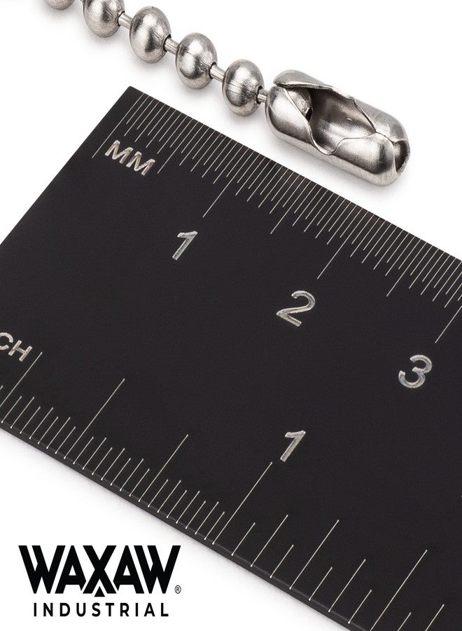 WAXAW 4.5” Beaded Ball Keychains (100 Pack) Stainless Steel (SS) Bead Size #6 Tag Chains USA Made - Image 4