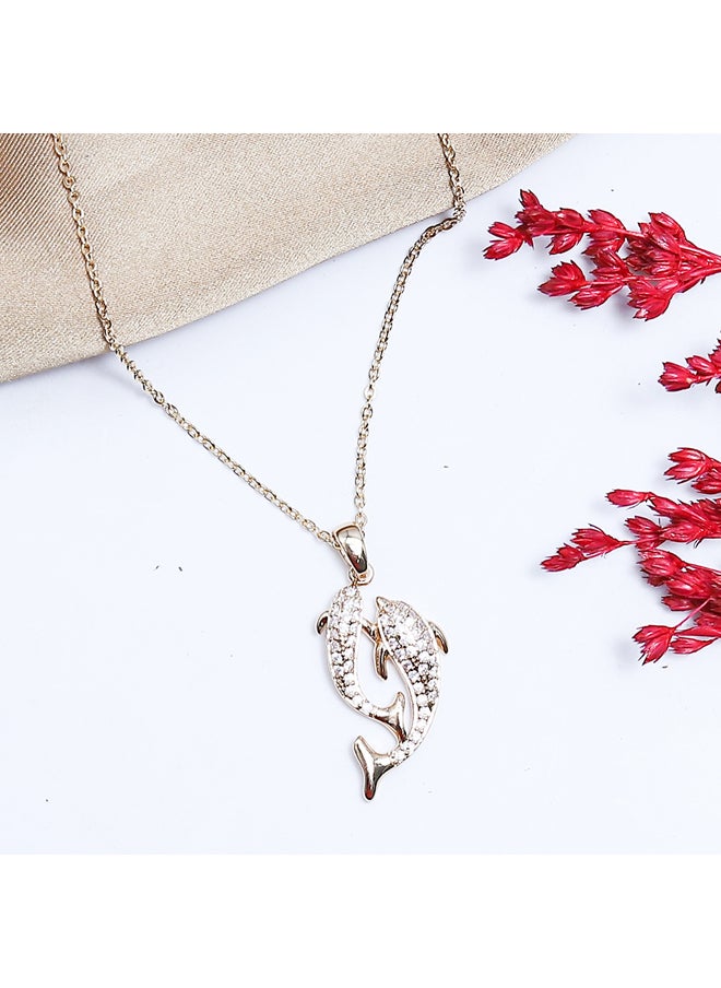 FLUFFY Parent Fish Soft Necklaces Of Fluffy Women's Accessories-Gold  - Image 1