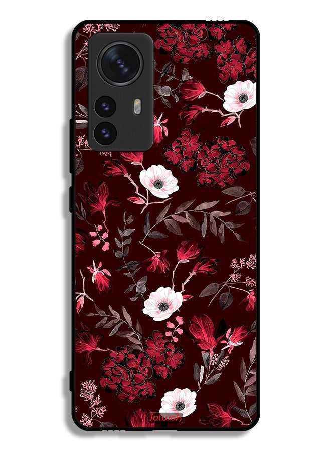 Tolwak Xiaomi 12 Pro Protective Case Cover Small Flowers And Tropical Leaves - Image 2