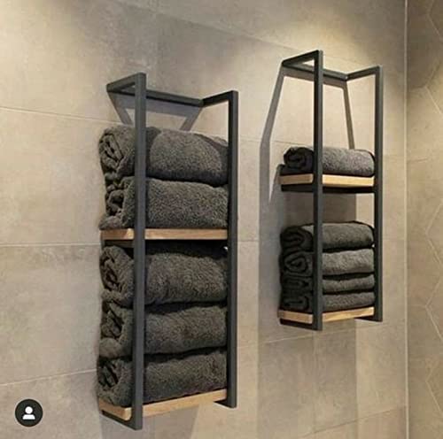 INDIAN DECOR 12514 All New Towel Holder Towel Rack Towel Storage Bathroom Towel RackBathroom OrganizerBathroom Shelf Black - Image 1