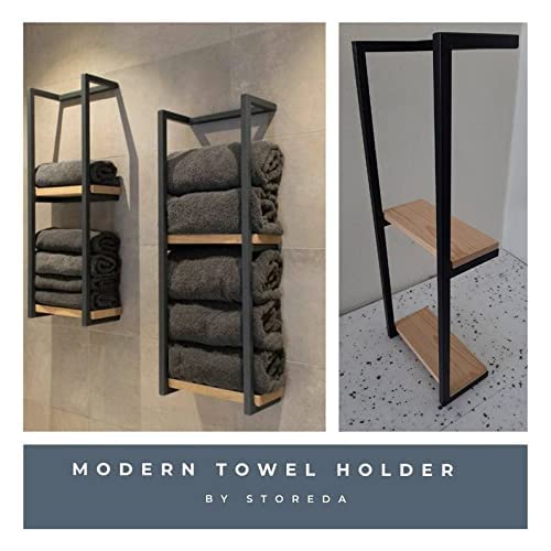 INDIAN DECOR 12514 All New Towel Holder Towel Rack Towel Storage Bathroom Towel RackBathroom OrganizerBathroom Shelf Black - Image 5