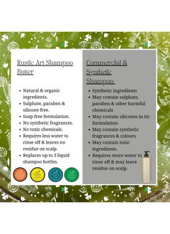 Rustic Art Mint Eucalyptus Shampoo Butter With Sal Butter & Vit. E | Sulphate, Paraben & Silicone Free | Natural & Organic | For Women & Men | Reduces Hair Fall & Controls Frizz | 100 G  - Image 4