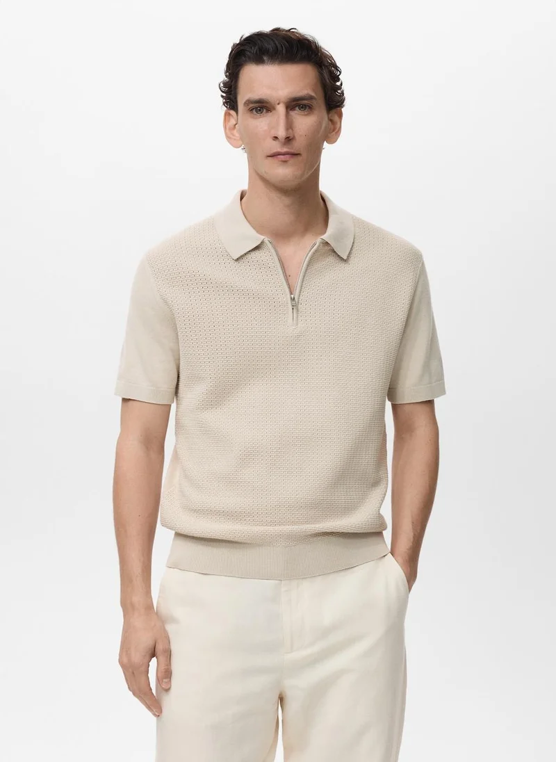 Mango Man Openwork Polo