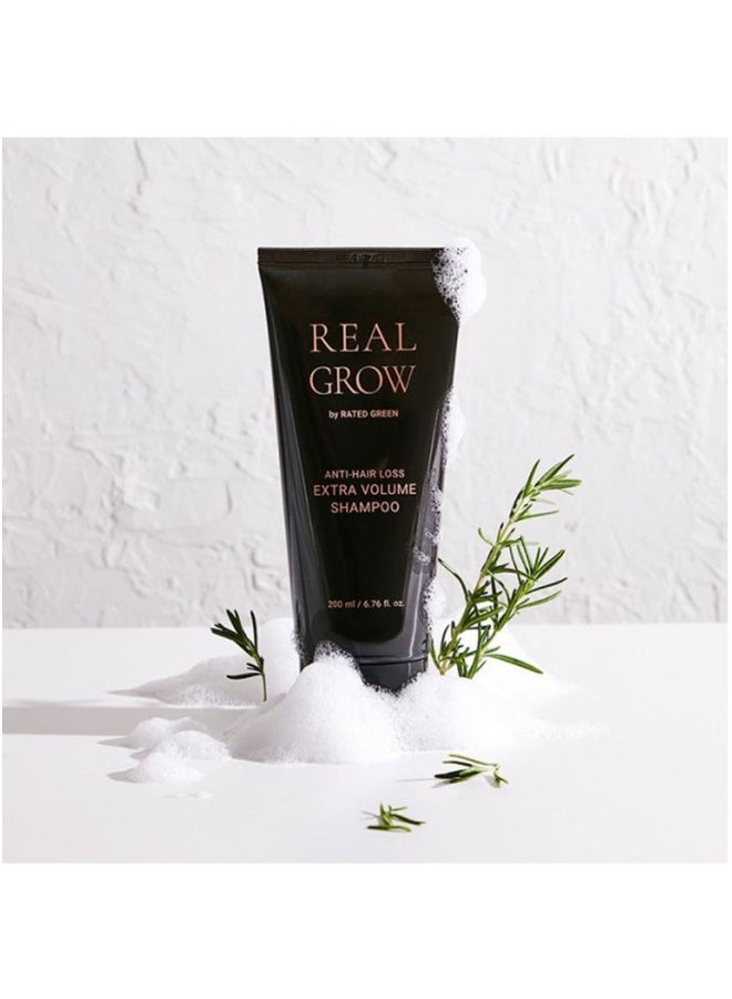 Rated Green Real Grow Anti Hair Loss Extra Volume Shampoo - Strengthens Fine Hair 200ml - Image 3