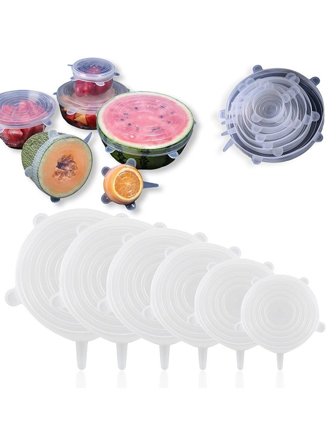 أغطية سيليكون قابلة لإعادة الاستخدام لتخزين الطعام، 6 أحجام مختلفة لتناسب معظم حاويات الطعام، آمنة للاستخدام في الميكروويف وغسالة الأطباق - Image 1