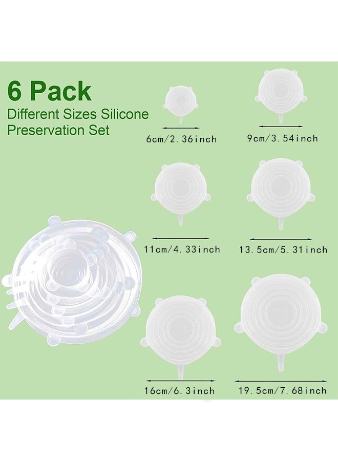 أغطية سيليكون قابلة لإعادة الاستخدام لتخزين الطعام، 6 أحجام مختلفة لتناسب معظم حاويات الطعام، آمنة للاستخدام في الميكروويف وغسالة الأطباق - Image 2