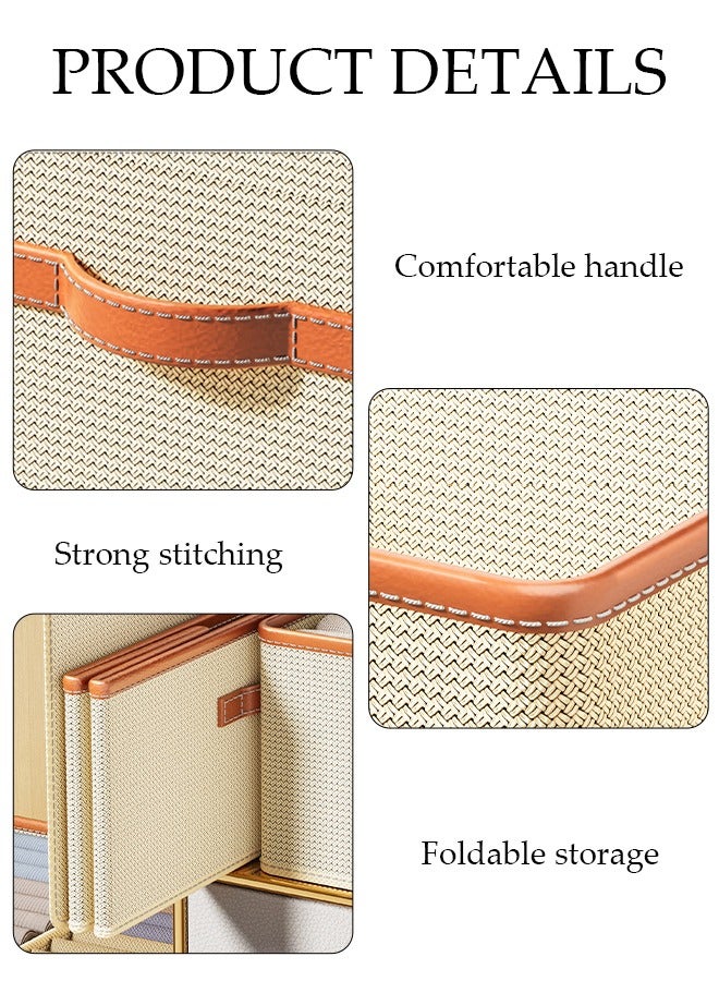 DUNISO 2pcs Cube Closet Storage Box with Handle and Detachable Separator Plate, Foldable Storage Bins Sturdy Storage Box Multifunctional Closet Organizer System for Clothing, Jeans, Books, Shelves, Closet, - Image 3