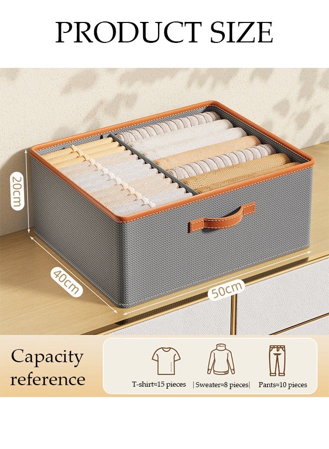 DUNISO 2pcs Cube Closet Storage Box with Handle and Detachable Separator Plate, Foldable Storage Bins Sturdy Storage Box Multifunctional Closet Organizer System for Clothing, Jeans, Books, Shelves, Closet, - Image 2