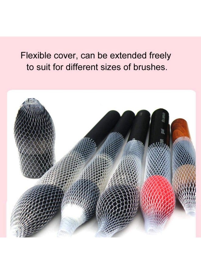 كلاراكو مجموعة واقيات أقلام مكياج ومستحضرات التجميل من 100 قطعة، غطاء شبكي قابل للتمدد وقابل لإعادة الاستخدام، شبكة فرش المكياج، واقي شبكي لفرش التجميل - Image 3