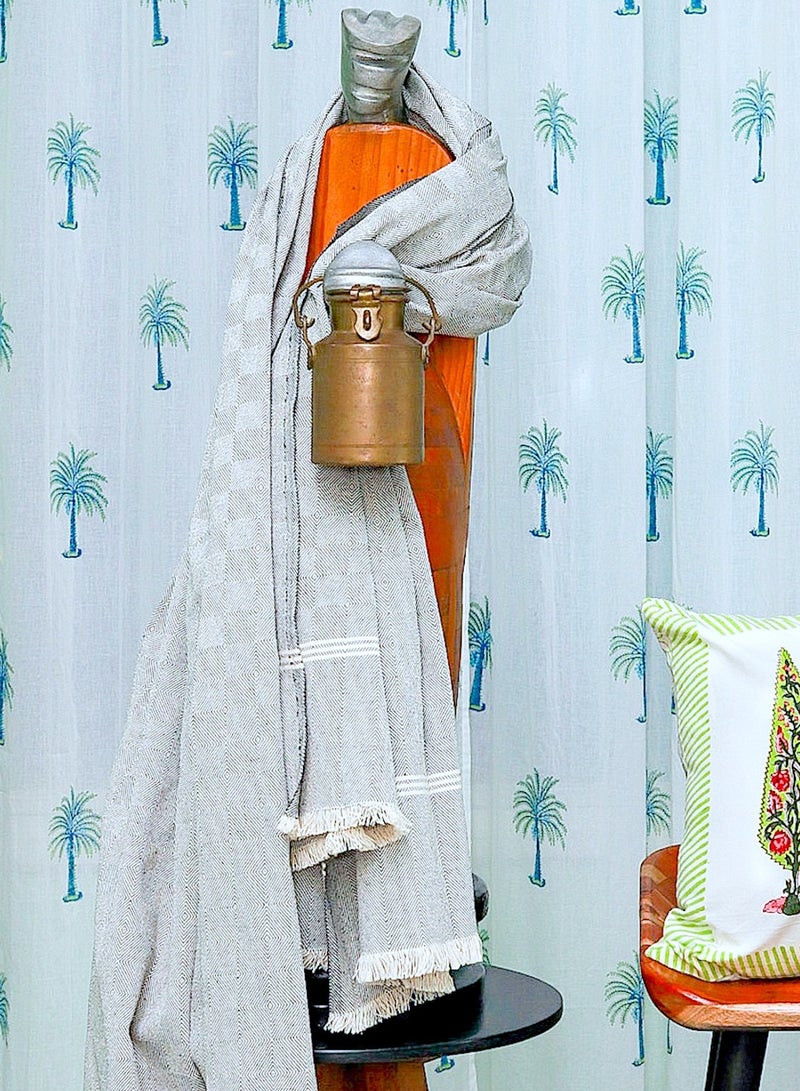 أوجريا خادي  محبوك باليد الممتازة أنعم عضوي قطن  رمي بطانية  - Image 5