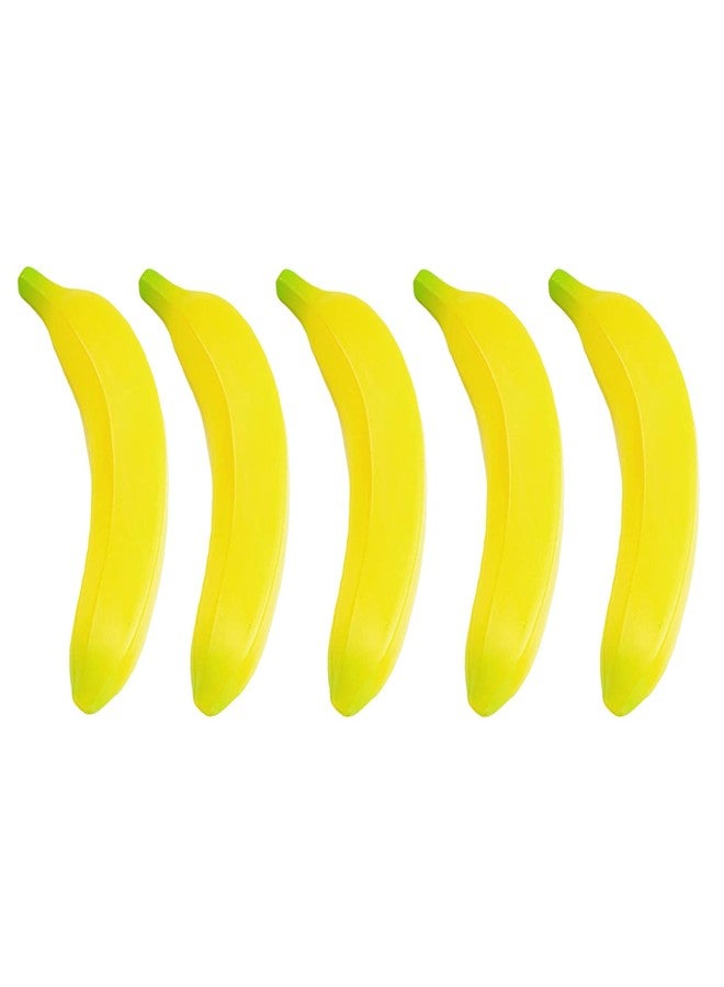 Fevoila 5 Piece Artificial Yellow Bananas Individual Fake Fruit Bananas Artificial Fruit Plastic Bananas Models for Home Display Kitchen Cabinet Storefront Decor Photography Props - Image 1