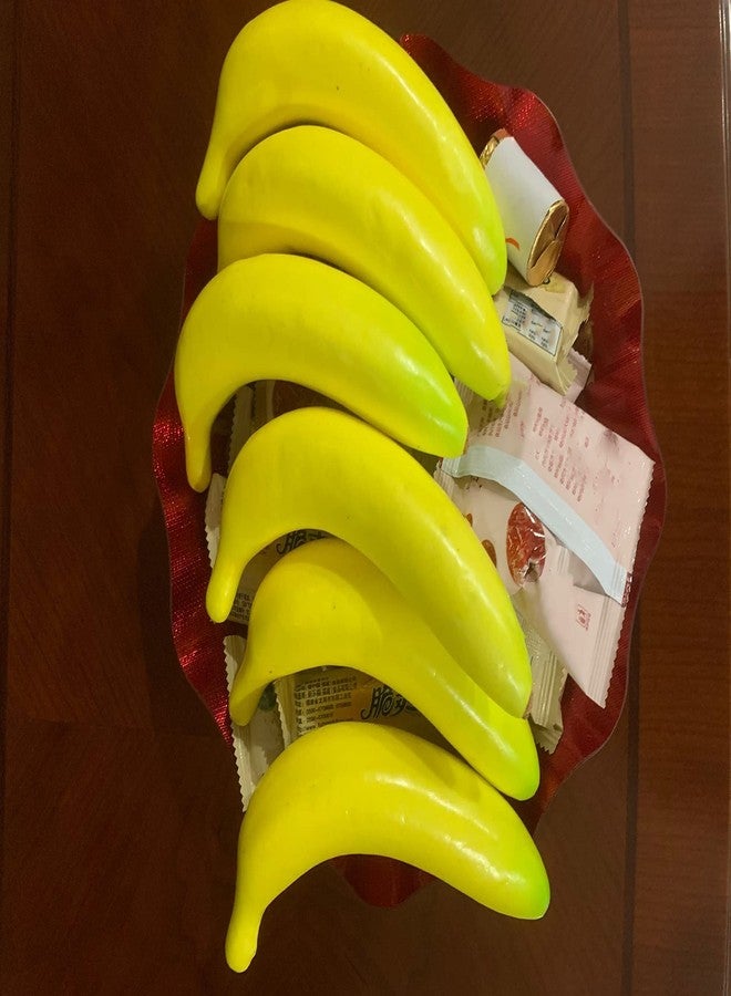 Fevoila 5 Piece Artificial Yellow Bananas Individual Fake Fruit Bananas Artificial Fruit Plastic Bananas Models for Home Display Kitchen Cabinet Storefront Decor Photography Props - Image 5