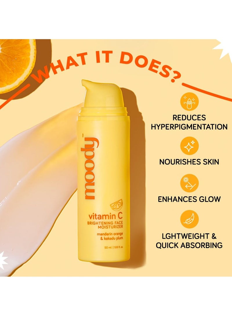  مودي سيروم كريم مرطب للوجه بفيتامين C لبشرة متوهجة مع النياسيناميد والألفا أربوتين | يخفف من التصبغات والبقع الداكنة، ويقلل من بهتان البشرة | خالي من الزيوت وخفيف الوزن | لجميع أنواع البشرة | 50 مل - Image 2