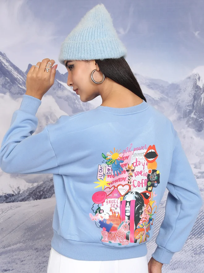 Tokyo Talkies Boxy Graphic Print Sweatshirt