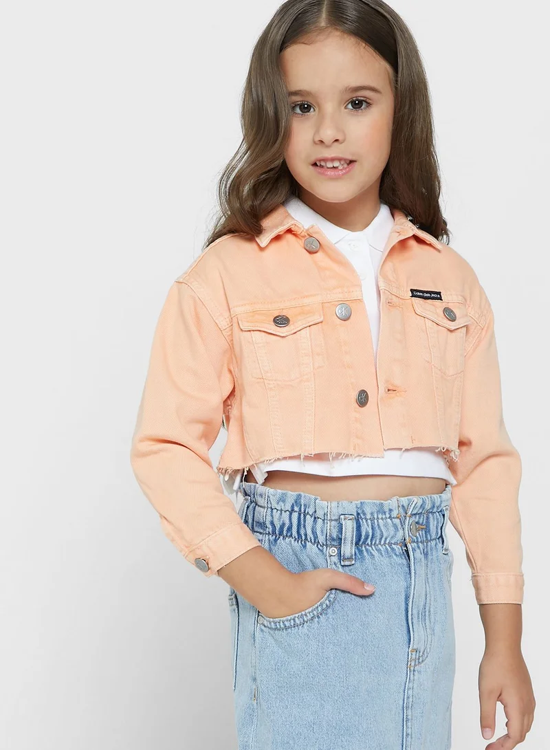 Calvin Klein Jeans Kids Cropped Denim Jacket