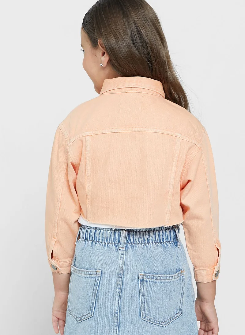 Calvin Klein Jeans Kids Cropped Denim Jacket