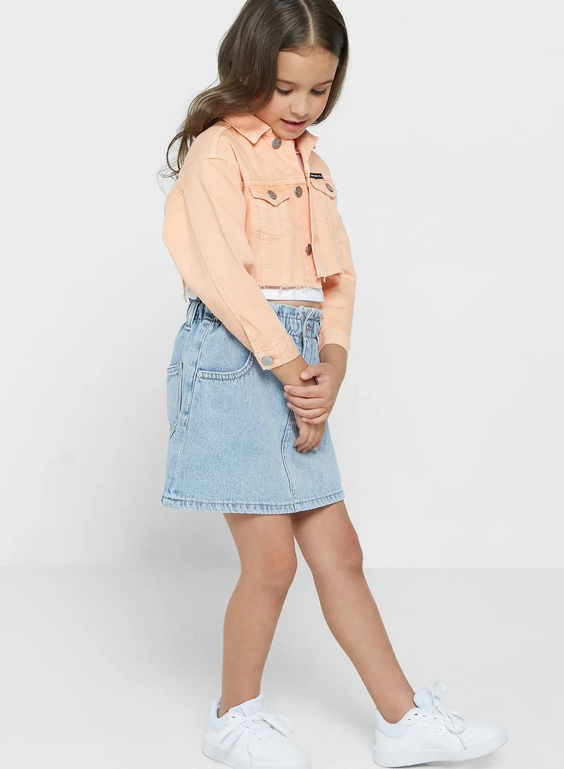 Calvin Klein Jeans Kids Cropped Denim Jacket