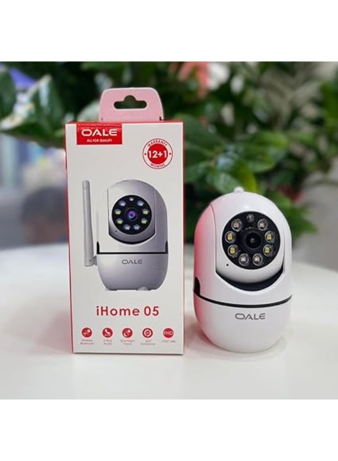 أولا كاميرا مراقبة iHome 05 WiFi بدقة 1920 * 1080 FHD 355° رؤية ليلية، كشف الحركة، مكالمة صوتية ثنائية الاتجاه - Image 2