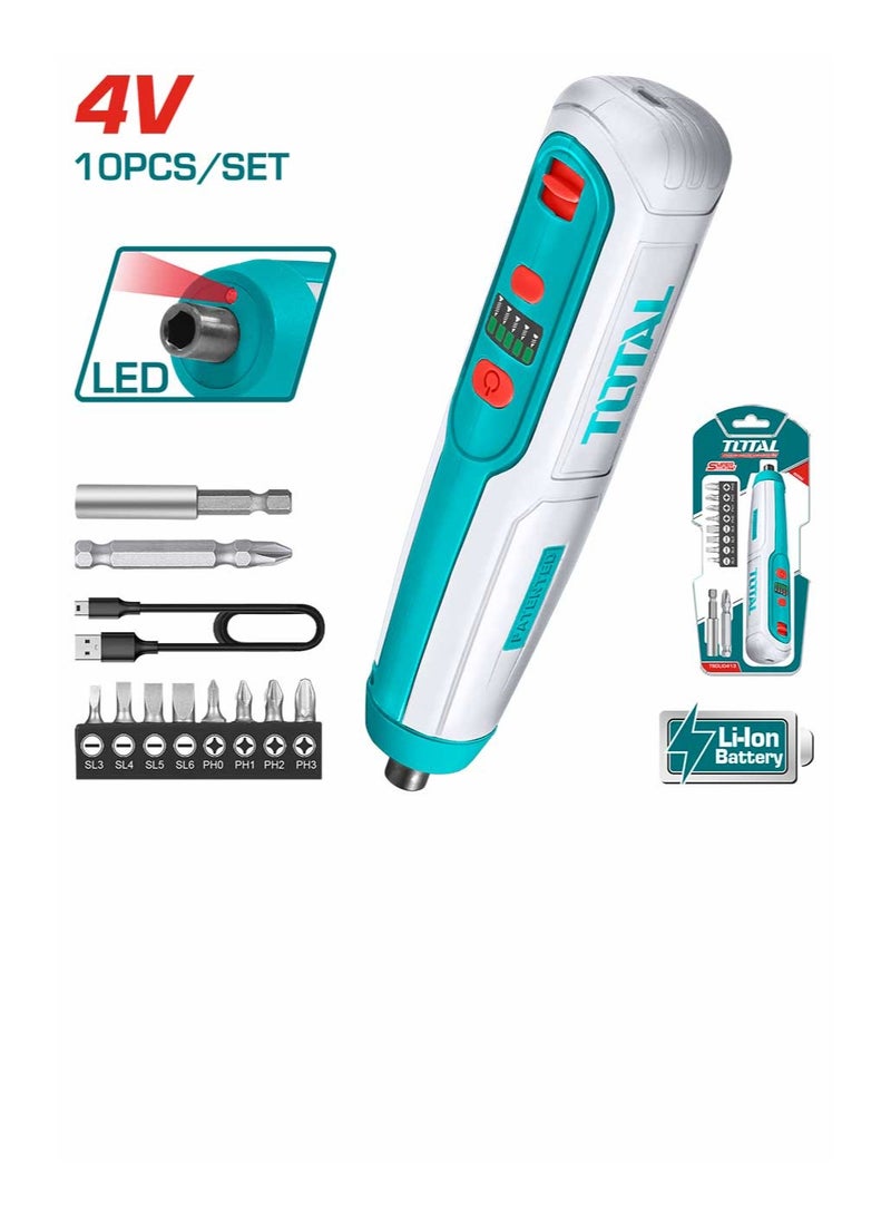 TOTAL Cordless Screwdriver 4V 1.3Ah TSDLI0423 - Image 2