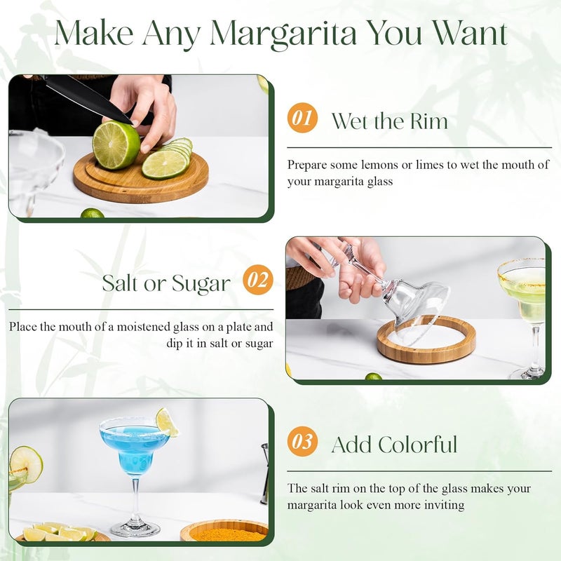 USEEKRIL 1 Pack 3-Tier Bamboo Margarita Salt Rimmer Set,Salt&Sugar Rimmer for Cocktails Drinks,Cocktail Glass Rimmer Tools with Magnetic Swivel Lid for Bartenders,Home Bar,Parties - Image 4