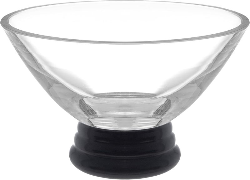 Barski Glass  Footed  Bowl  for Dessert Ice Cream  Dips  Snack  Candies  Nuts  Fruits  with Black Base  5 Diameter  Made in Europe - Image 1