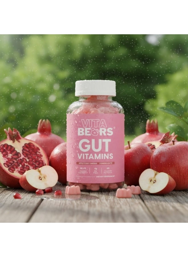 vitabears Vita Bears Gut Vitamins – ACV + Pomegranate Gummies | Daily Wellness Chewables | 60 Gummies - Image 2