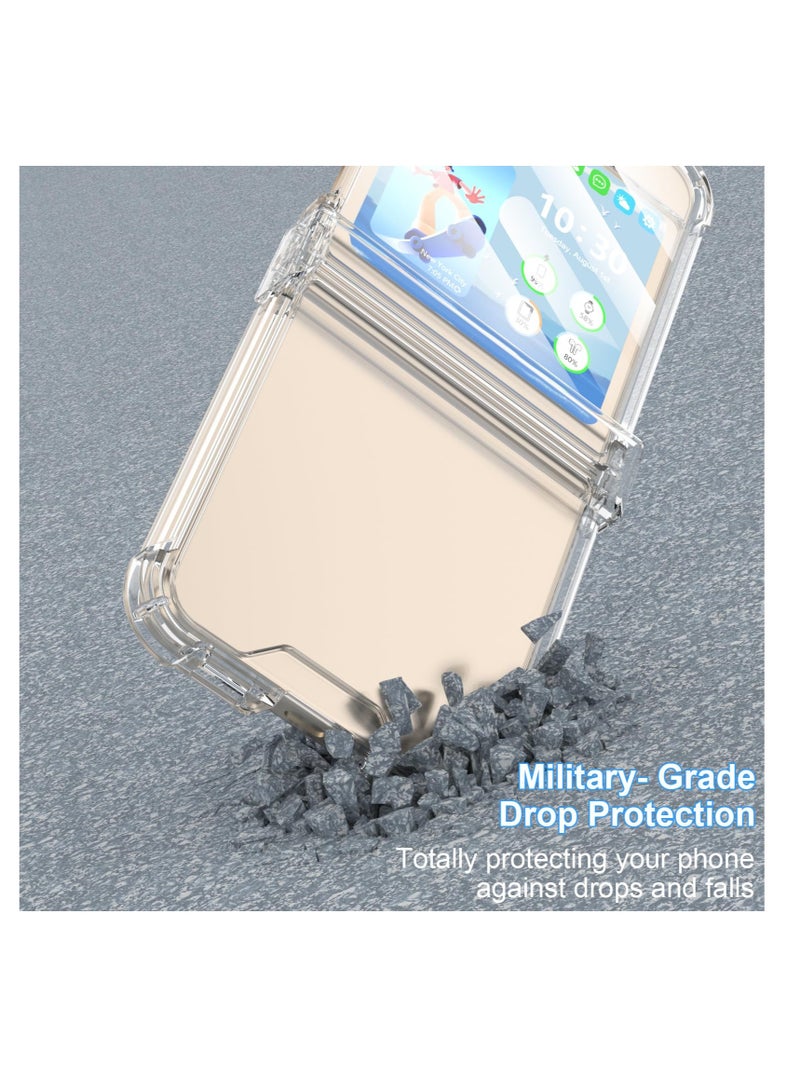 Excefore for Samsung Galaxy Z Flip 5 Clear Case, with Hinge Protection, for Samsung Flip 5 Full Cover Shockproof Slim Phone Protection Case, Clear Case for Z Flip 5 5G(2023) - Image 3