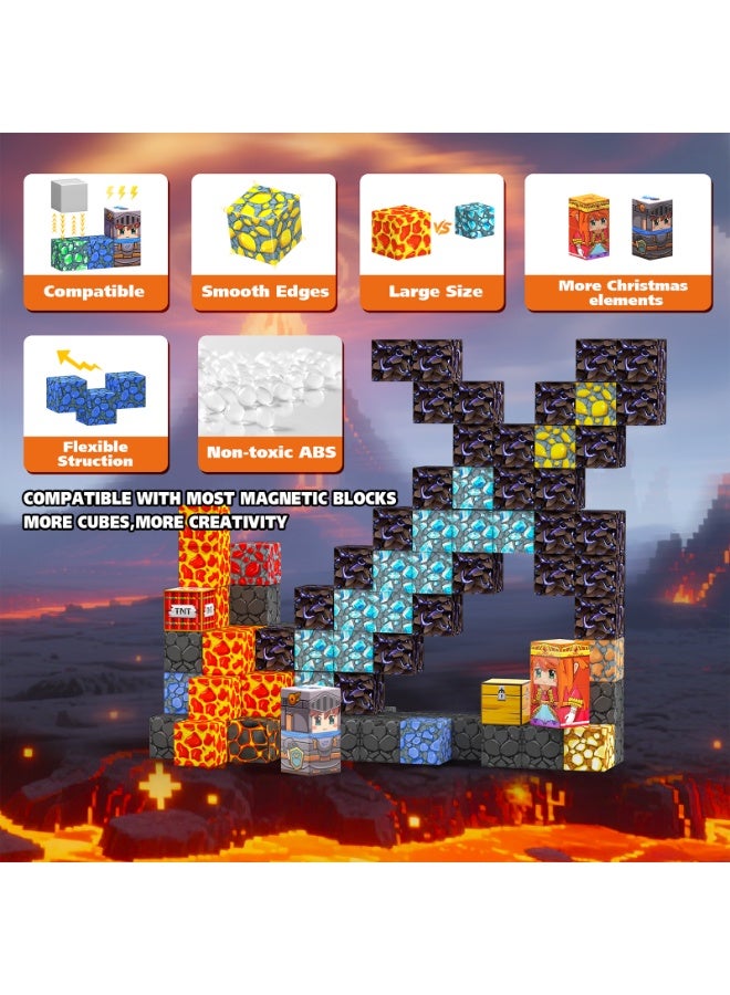 VTERLY 150PCS Magnetic Building Blocks Set, Cube - Style Construction Toy for Kids, STEM Educational Magnet Tiles Kit, Creativity & Imagination Playset - Image 2