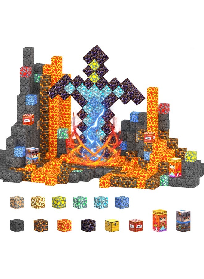 VTERLY 150PCS Magnetic Building Blocks Set, Cube - Style Construction Toy for Kids, STEM Educational Magnet Tiles Kit, Creativity & Imagination Playset - Image 1