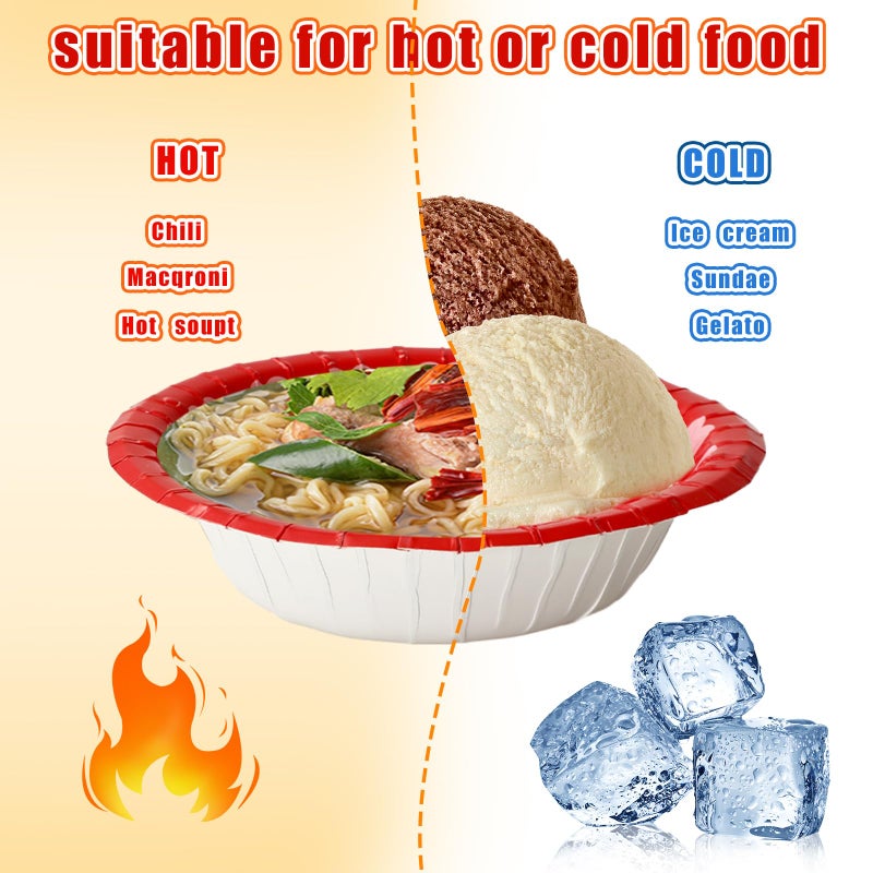 Whaline 100Pcs Valentine Paper Bowls Pink Red Heart Disposable Serving Bowls Love Heart Ice Cream Bowl for Valentine's Day Wedding Party Supplies - Image 4