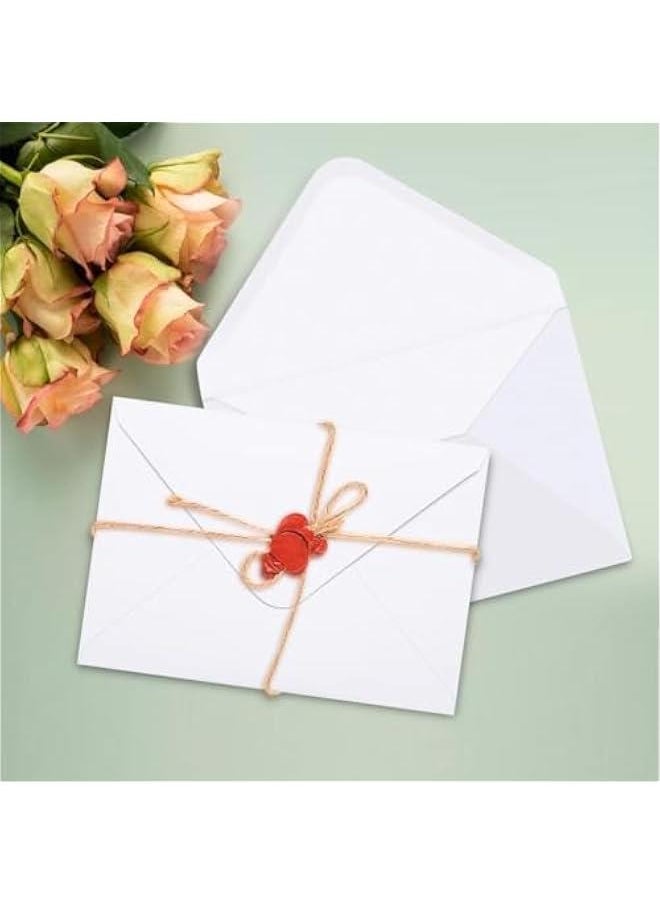 HOOKOR Durku 50 Pcs Translucent Paper Vellum Envelopes 125x175mm Envelopes for Invitation Postcard Envelopes White Translucent Vellum Jackets Greeting Card Envelopes for Wedding Birthday Party (White)  - Image 5