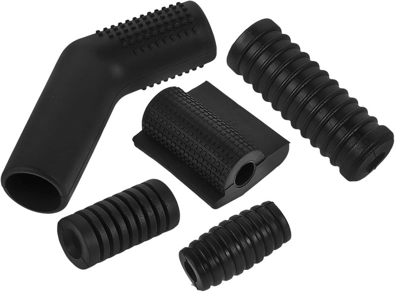 Universal 5pcs Motorcycle Gear Shift Lever Covers Rubber Anti-Slip Shift Lever Protector Sleeves Black Motorbike Shoe Protector for Off-Road and Dirt Bikes - Image 1