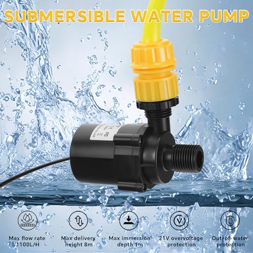 IOHBThe Submersible Water Pump for Dewalt 20V Battery Quiet Mini Brushless Motor Water Pump Max Lift 8M 1100LH for Garden Kiddie Pool Fish Tank No Battery - Image 3