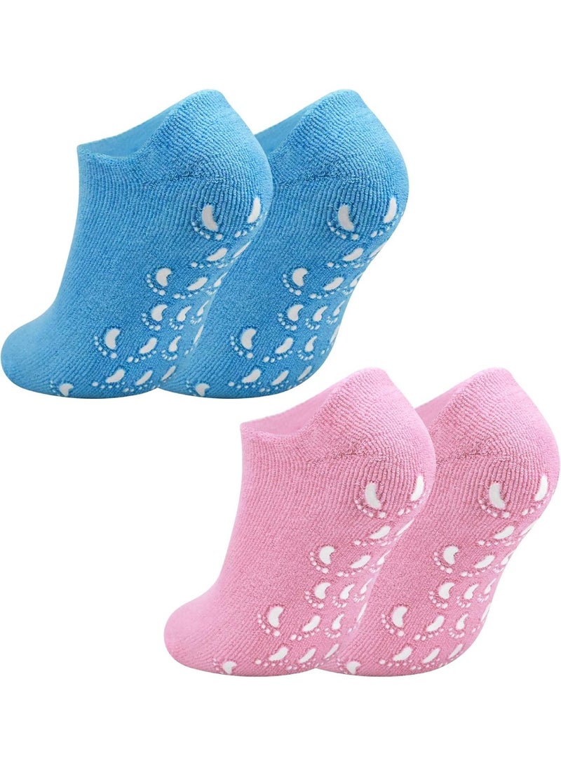 Meetion 2 Pairs Soft Moisturizing Gel Socks for Women, Moisturizing Socks with Spa Gel for Moisturizing Vitamin and Essential Oils Infused, Gel Socks for Repair Dry Cracked Skins Softens Feet - Image 1