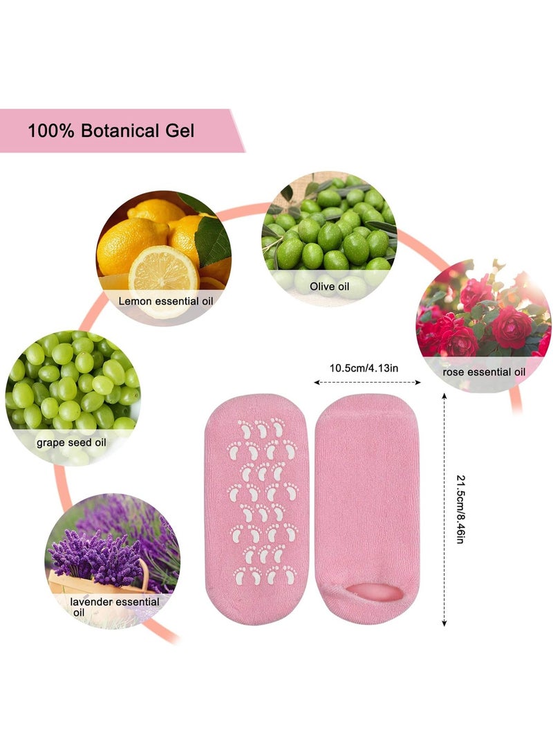 Meetion 2 Pairs Soft Moisturizing Gel Socks for Women, Moisturizing Socks with Spa Gel for Moisturizing Vitamin and Essential Oils Infused, Gel Socks for Repair Dry Cracked Skins Softens Feet - Image 5