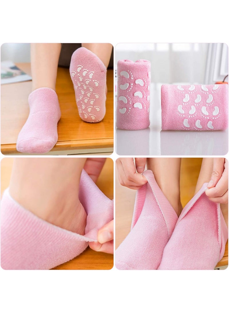 Meetion 2 Pairs Soft Moisturizing Gel Socks for Women, Moisturizing Socks with Spa Gel for Moisturizing Vitamin and Essential Oils Infused, Gel Socks for Repair Dry Cracked Skins Softens Feet - Image 3