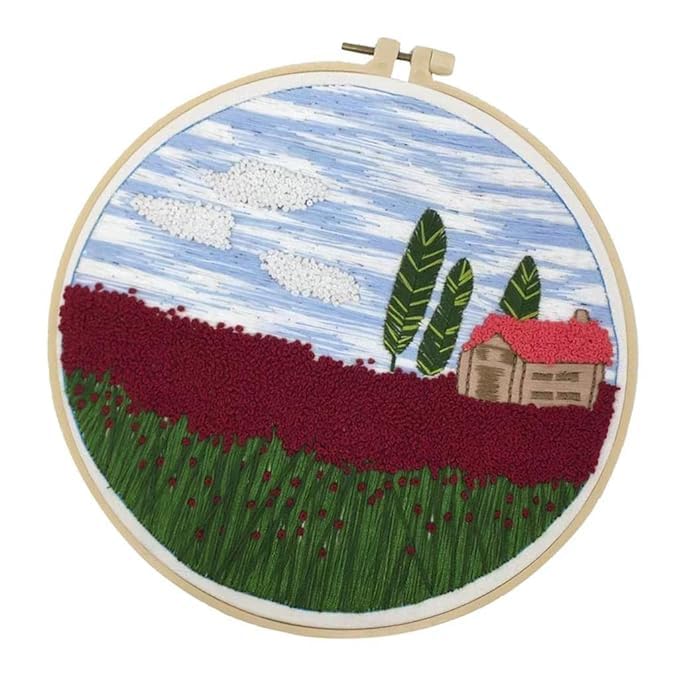 Gemsy Embroidery Materials Beginners Starter Kit | Colour Threads | Bamboo Hoops | Embroidery Beginner Supplies Tool Kit | DIY Art Kit - No.Cx0207 - Image 1