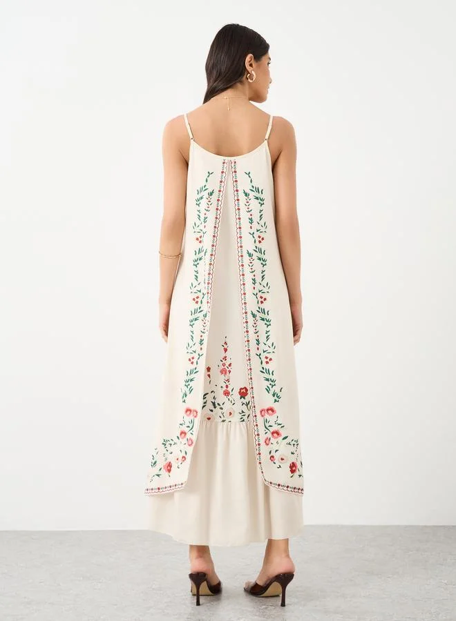 Styli Styli Floral Print Strappy Maxi Dress