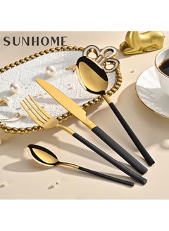 SUNHOME 24-Piece Stainless Steel Cutlery Set Gold/Black - pzsku/ZA09B8AF4B19217D32875Z/45/_/1718184886/ee535e51-3bb0-470f-b027-d6e841484eb1