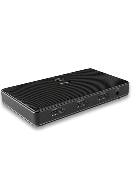 4K 1x2 HDMI Splitter by - 1 Port to 2 HDMI Display Duplicate/Mirror - Powered Splitter Ver 1.4 Certified for Full HD 1080P High Resolution & 3D Support (One Input To Two Outputs)
