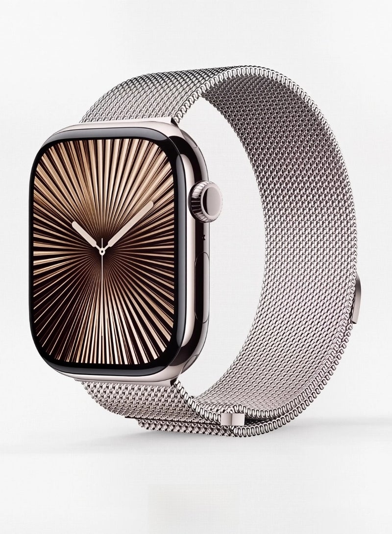 Starlight,Milanese, watch band,Iwatch band, Apple Watch band, 42mm44mm45mm46mm49mm, compatible with all series of S10 S9 S8 SE - Image 1