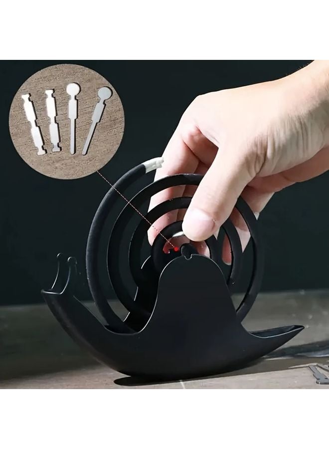 Black Snail Shaped Fireproof Plastic Mosquito Repellent Coil Holder Home Decor - Image 3