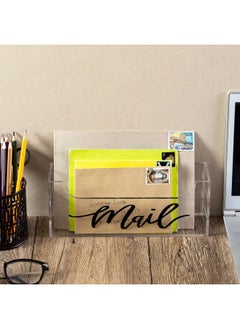 MyGift Premium Clear Acrylic Mail Holder With Decorative Black Cursive Mail Label Modern Wall Mounted Or Tabletop Mailbox Letter Storage Organizer Box  - Image 4
