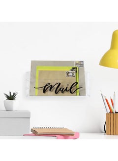 MyGift Premium Clear Acrylic Mail Holder With Decorative Black Cursive Mail Label Modern Wall Mounted Or Tabletop Mailbox Letter Storage Organizer Box  - Image 3