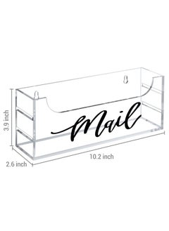 MyGift Premium Clear Acrylic Mail Holder With Decorative Black Cursive Mail Label Modern Wall Mounted Or Tabletop Mailbox Letter Storage Organizer Box  - Image 5