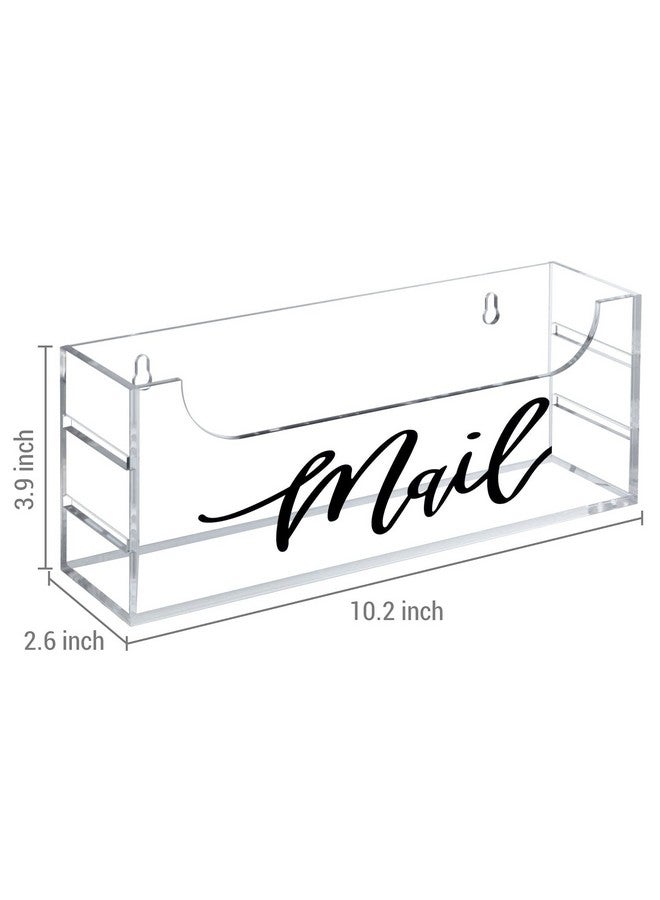 MyGift Premium Clear Acrylic Mail Holder With Decorative Black Cursive Mail Label Modern Wall Mounted Or Tabletop Mailbox Letter Storage Organizer Box - Image 5