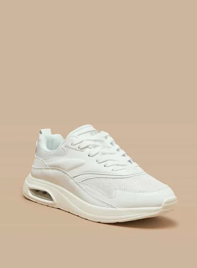 Flora Bella By Shoexpress Women Mesh Textured Lace-Up Low Ankle Sneakers with Pull Tabs