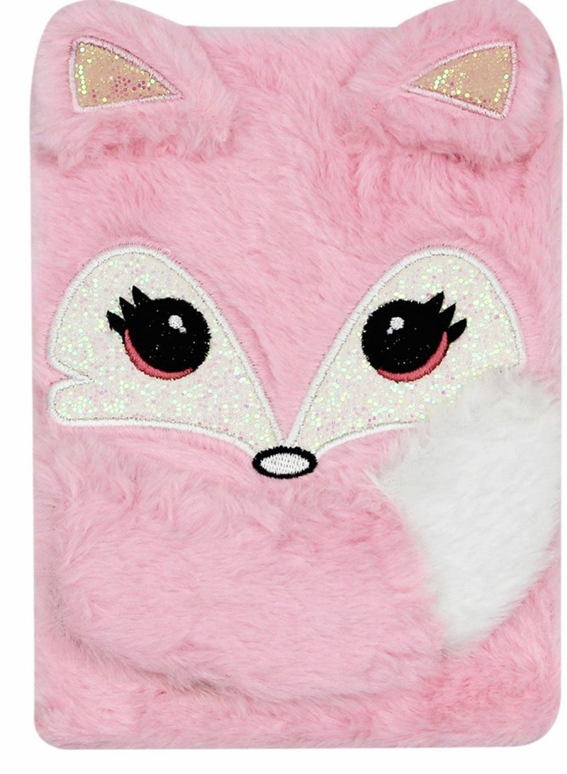 Excefore Plush Diary Writing Journal Stationery for Kids,  Lovely Animals Notebook Kids Plush Diary for Students School Gifts, Girls Teens Fuzzy Journal Writing Pad A5 Lined 160 Pages - Image 1