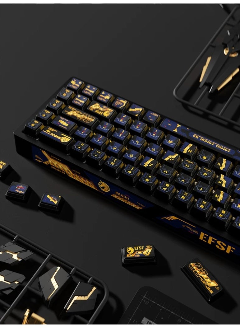 PIIFOX Banshee Gundam 144-key Keycaps Set PBT Translucent Dye Sublimation Custom Mechanical Keyboard Keycaps, RGB Compatible, Durable Gaming Keyboard Caps - Image 4