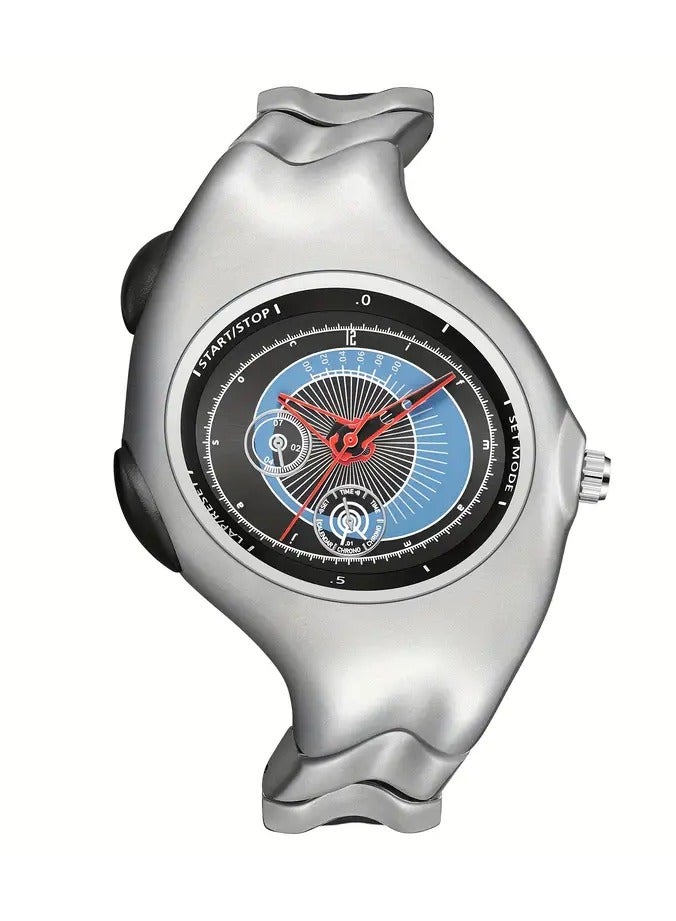 بينتايم ساعة يد أصلية فريدة الشكل من فترة الـ Y2K للرجال، ساعة غير ميكانيكية بتصميم عتيق ملتوي، ساعة كواتز رفيعة المستوى ونادرة. - Image 1